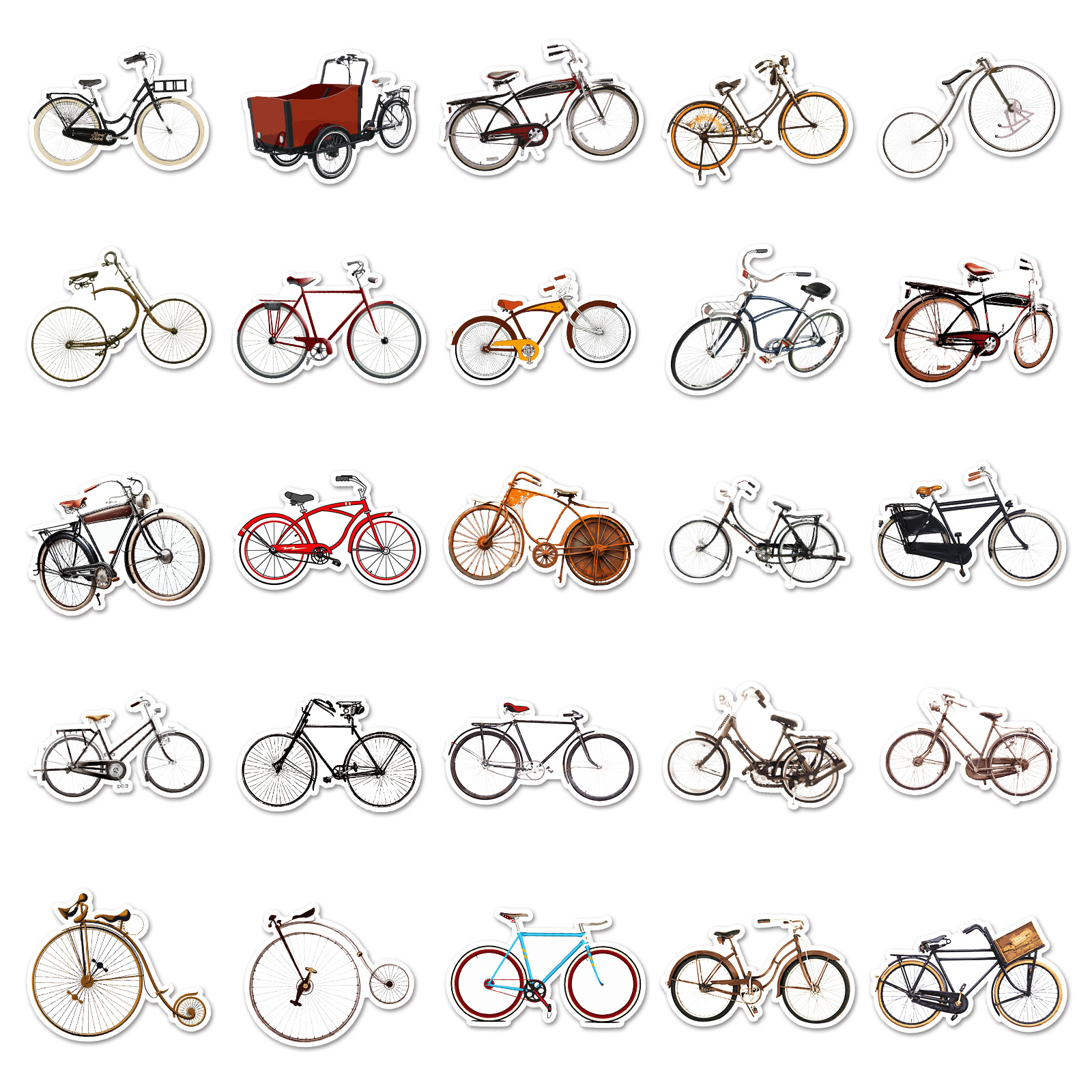 50pcs Adesivos De Bicicleta De Desenho Animado Graffiti Retro