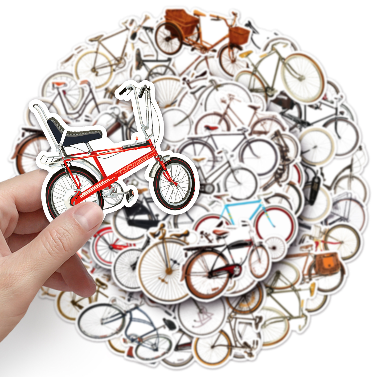 50pcs Adesivos De Bicicleta De Desenho Animado Graffiti Retro