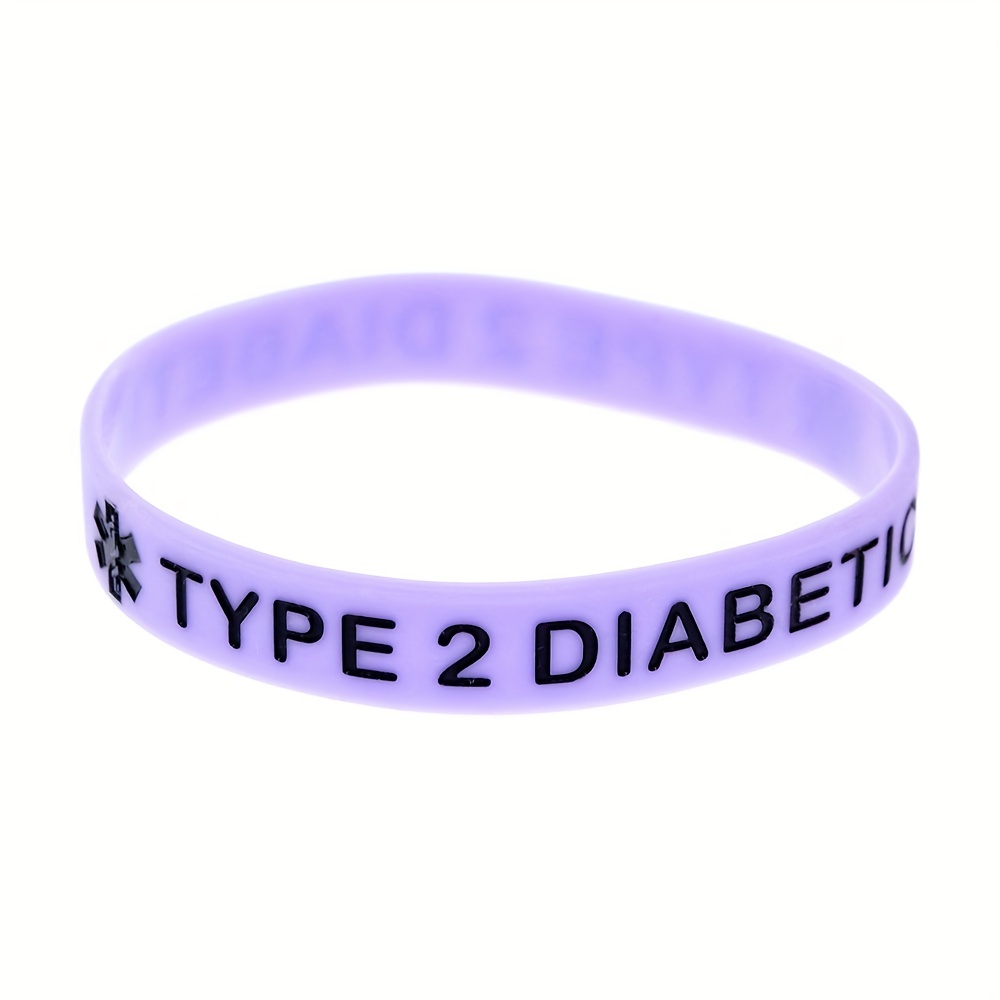 Silicone medical alert hot sale bracelet diabetes