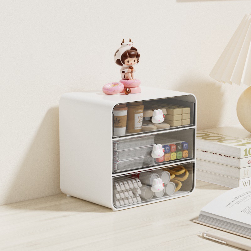 Cute Multi-storey Drawer Desktop Organizer Desk Storage Box Free Sticker  School Office Stationery Cosmetic Home Storage Box - AliExpress