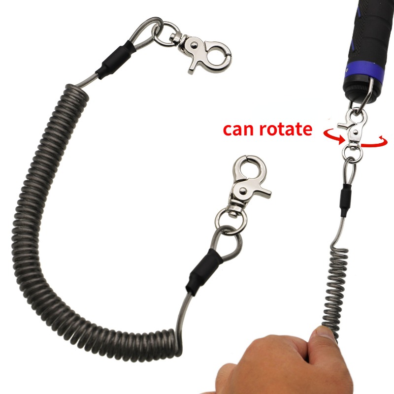 Coiled Lanyard Spring Coil Cord Keychain Fishing Rod Tool - Temu