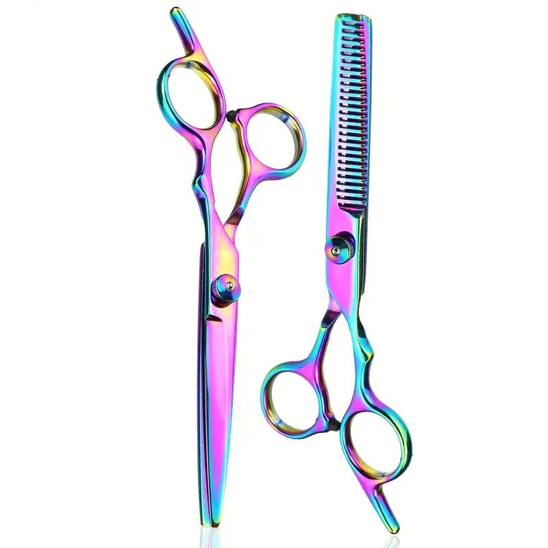 Brainbow 6 pouces coupe amincissant outil de coiffure ciseaux à cheveux en  acier inoxydable Salon de coiffure cisailles à de