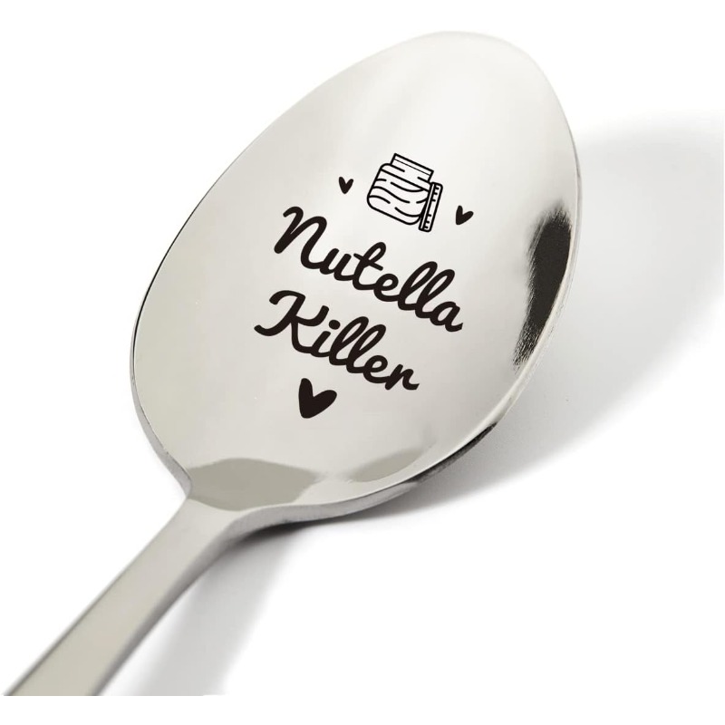 Idées cadeaux pour les amateurs de Nutella, cuillère tueur de Nutella,  cuillère gravée en acier inoxydable pour Restaurant, cadeaux de cuillère  fantaisie 7.5 pouces - Temu France