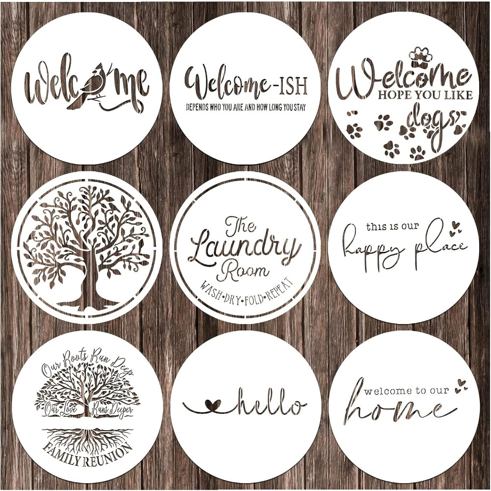 Stencils For Painting On Wood 12 Welcome Stencils For Crafts Drawing Tree  Of Life Reusable Plastic Art Templates For Adults Wood Burning Paint Home W