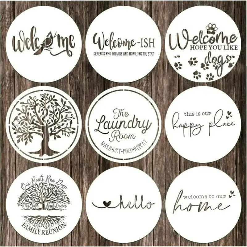 Stencils For Painting On Wood 12 Welcome Stencils For Crafts Drawing Tree  Of Life Reusable Plastic Art Templates For Adults Wood Burning Paint Home W