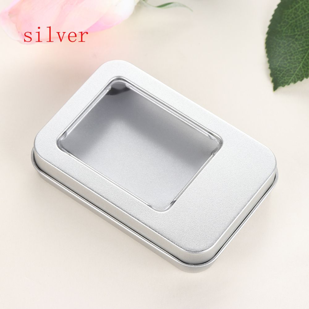 Tin Boxes Small Metal Storage Box Silver Jewelry Keys Coins Metal Box  Container.
