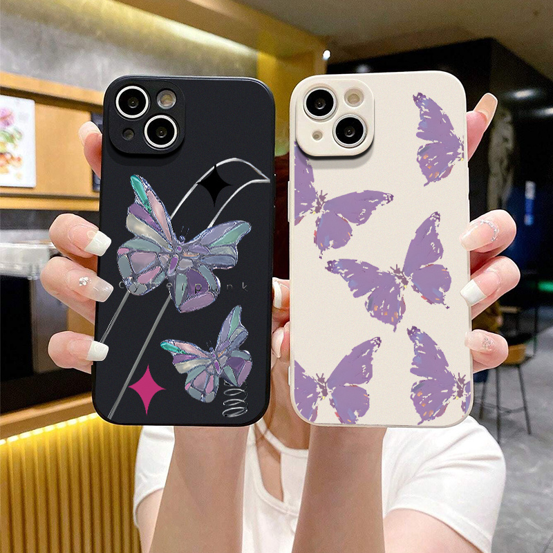 Case Iphone 14 Pro Max Silicone Purple Color - Luxury Color Phone Case  Iphone 14 - Aliexpress