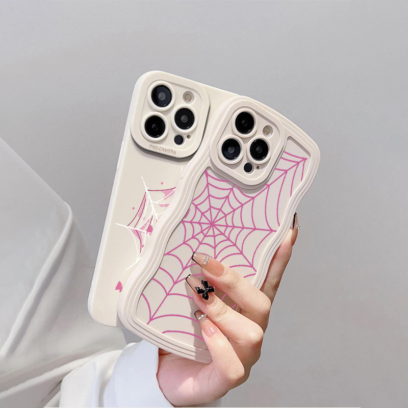 

2pcs Silicone Phone Case Pink Purple Spider Phone Case For 14 13 12 11 Pro Max Mini Xr Xs Max X 8 7 14 Plus Se 2020 Camera Lens Protector Soft Cover Luxury Shockproof Fall Car Back Cover