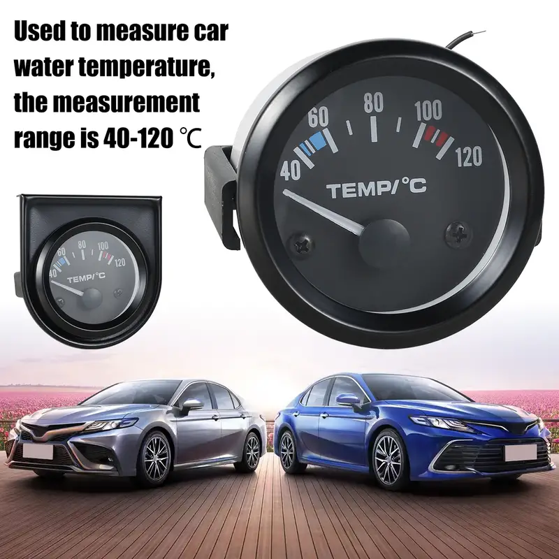 Termómetro de coche interior exterior coche digital 12 V pantalla LCD  interior al aire libre sensibilidad termómetro medidor de temperatura :  Automotriz 