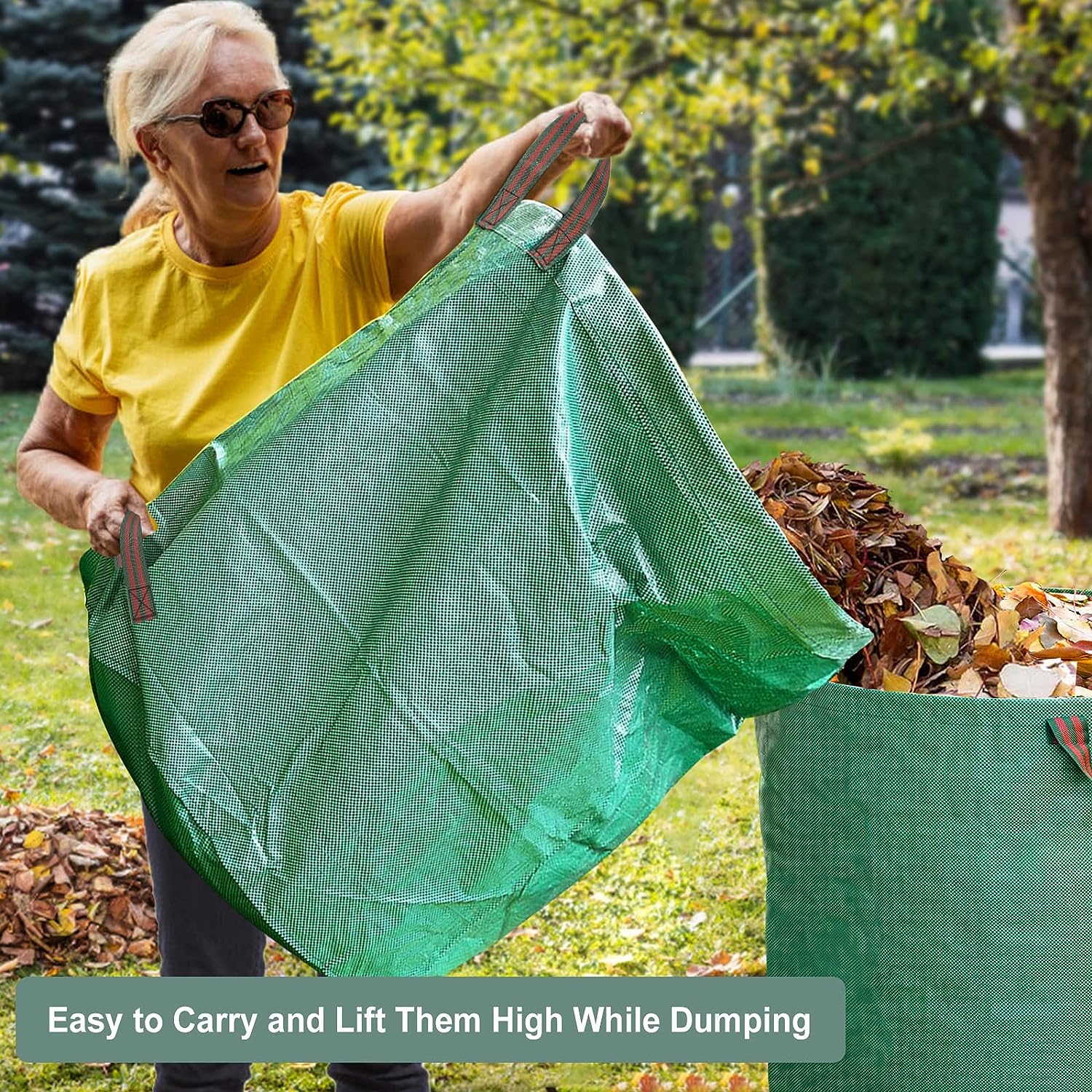 Leaf Bags Large Reusable Lawn Garden Bags For Collecting Leaves Yard Dumpster  Bag With Handles Green - Temu