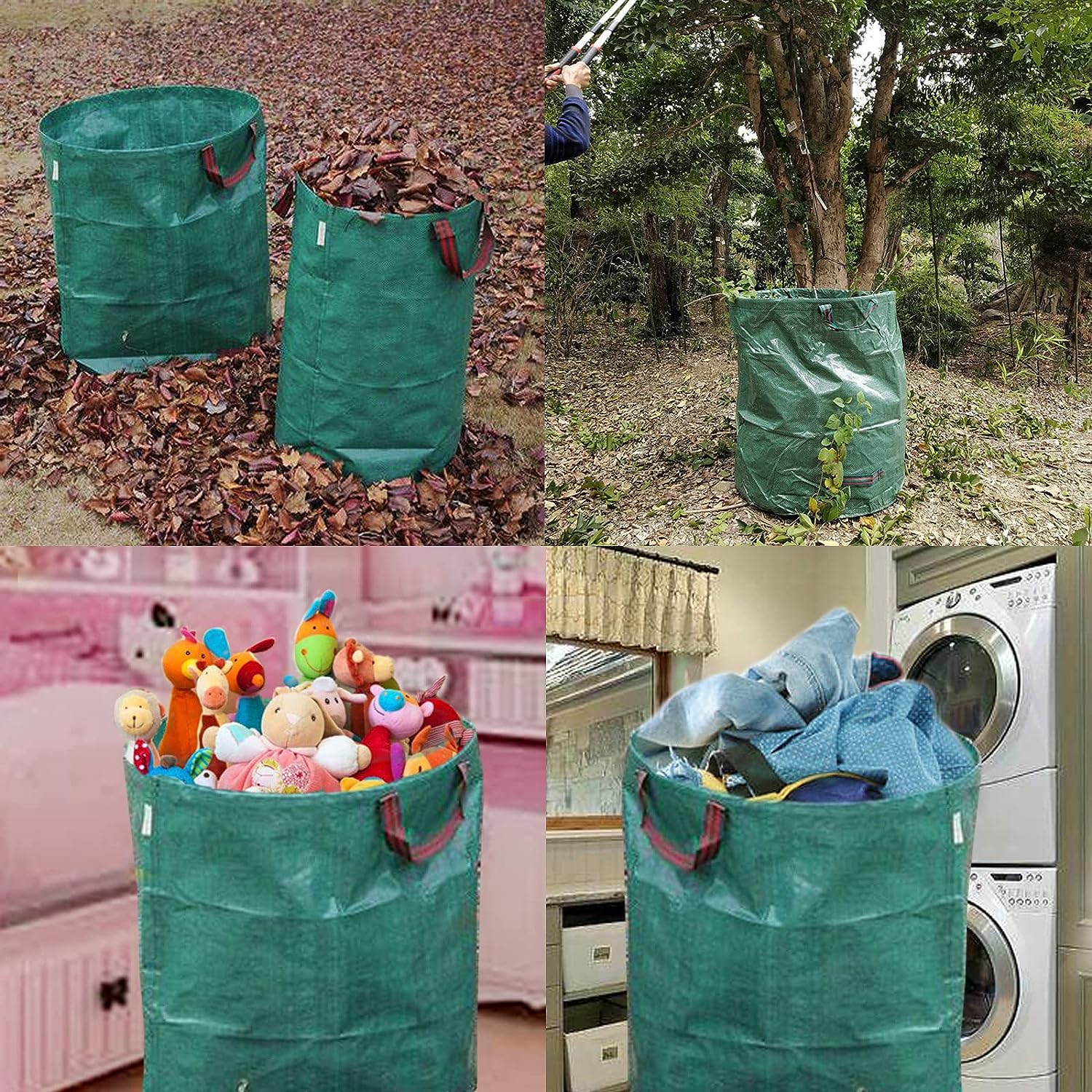 Leaf Bags Large Reusable Lawn Garden Bags For Collecting Leaves Yard Dumpster  Bag With Handles Green - Temu