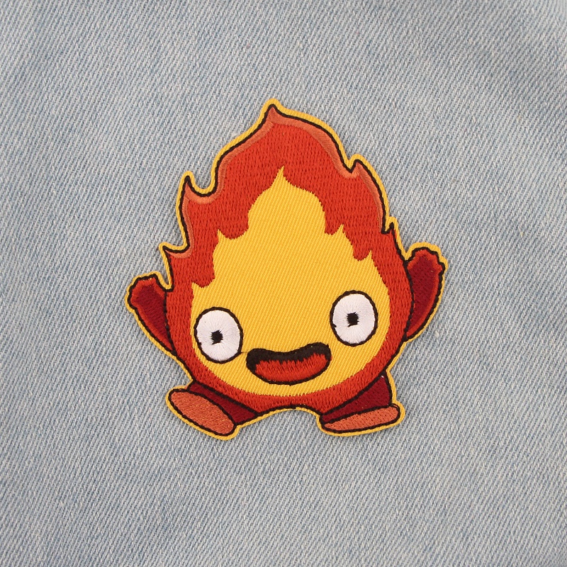 Howl's Moving Castle Calcifer in A Hurry Embroidery Canvas Tote Bag - Howls Moving Castle