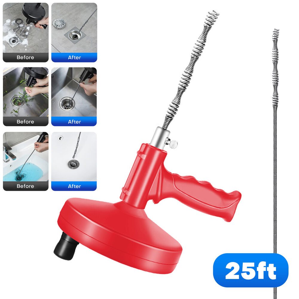 Drain Snake Auger Clog Remover Plumbing Snake Pipe Sewer Cleaner