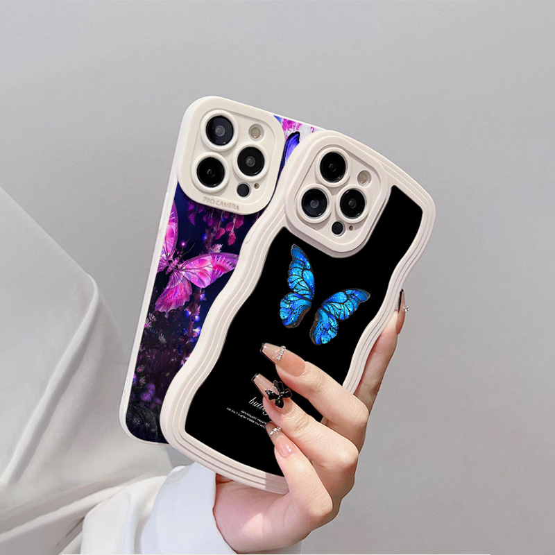 

2pcs Silicone Phone Case Dark Bright Butterfly Phone Case For Iphone 14 13 12 11 Pro Max Mini Xr Xs Max X 8 7 14 Plus Se 2020 Clt Camera Lens Protector Soft Cover Luxury Shockproof Fall Car Back Cover