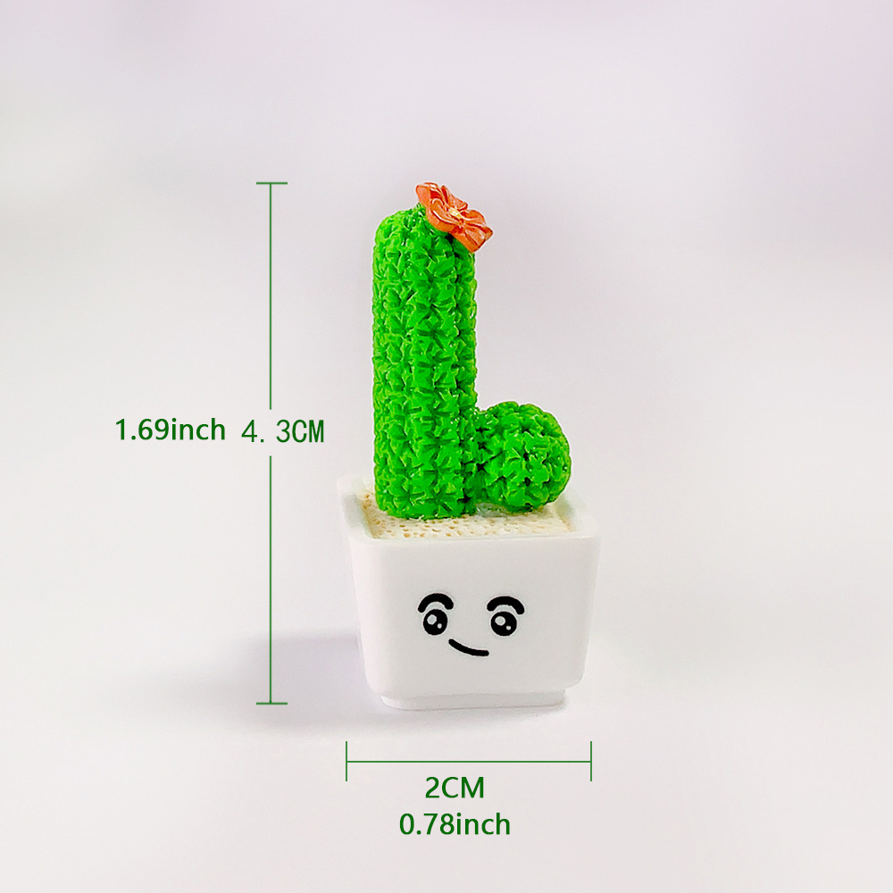 Ornement de voiture LOVE Douyin Ins cadeau de la Saint-Valentin créatif  petit Cactus frais ornement résine plante S