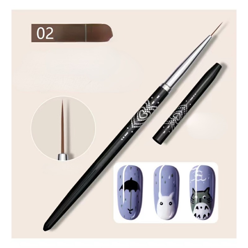 3Pcs Nail Art Brush Tiny Fine Painting Drawing Liner Set Thin French Line  Pens /