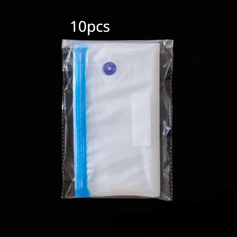 10Pcs Reusable Air Compressed Vacuum Storage Zipper Bags Food