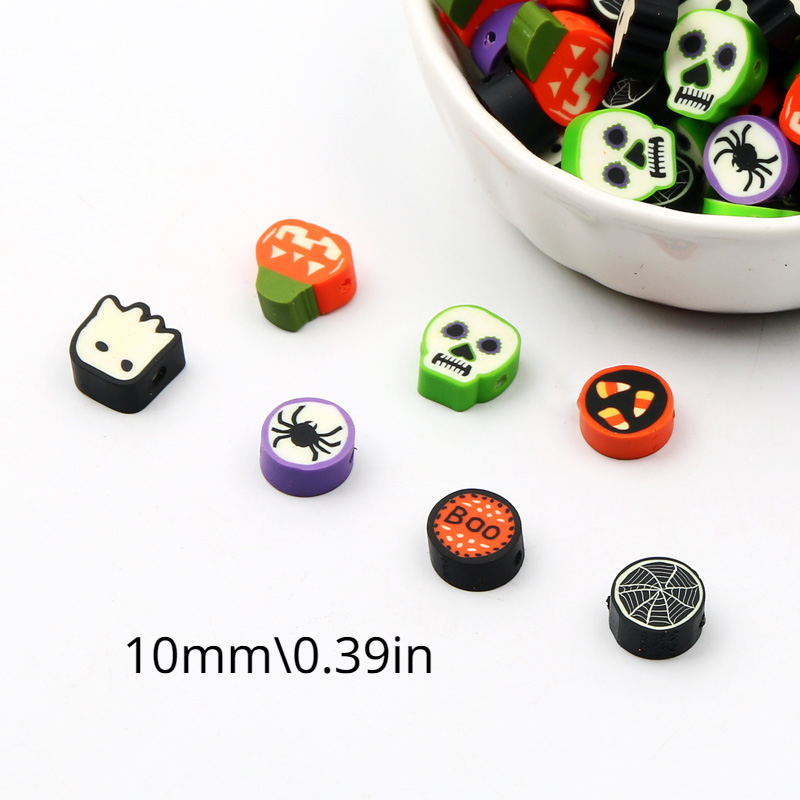 Halloween Series Clay Beads Ghost Spider Pumpkin Patterns - Temu