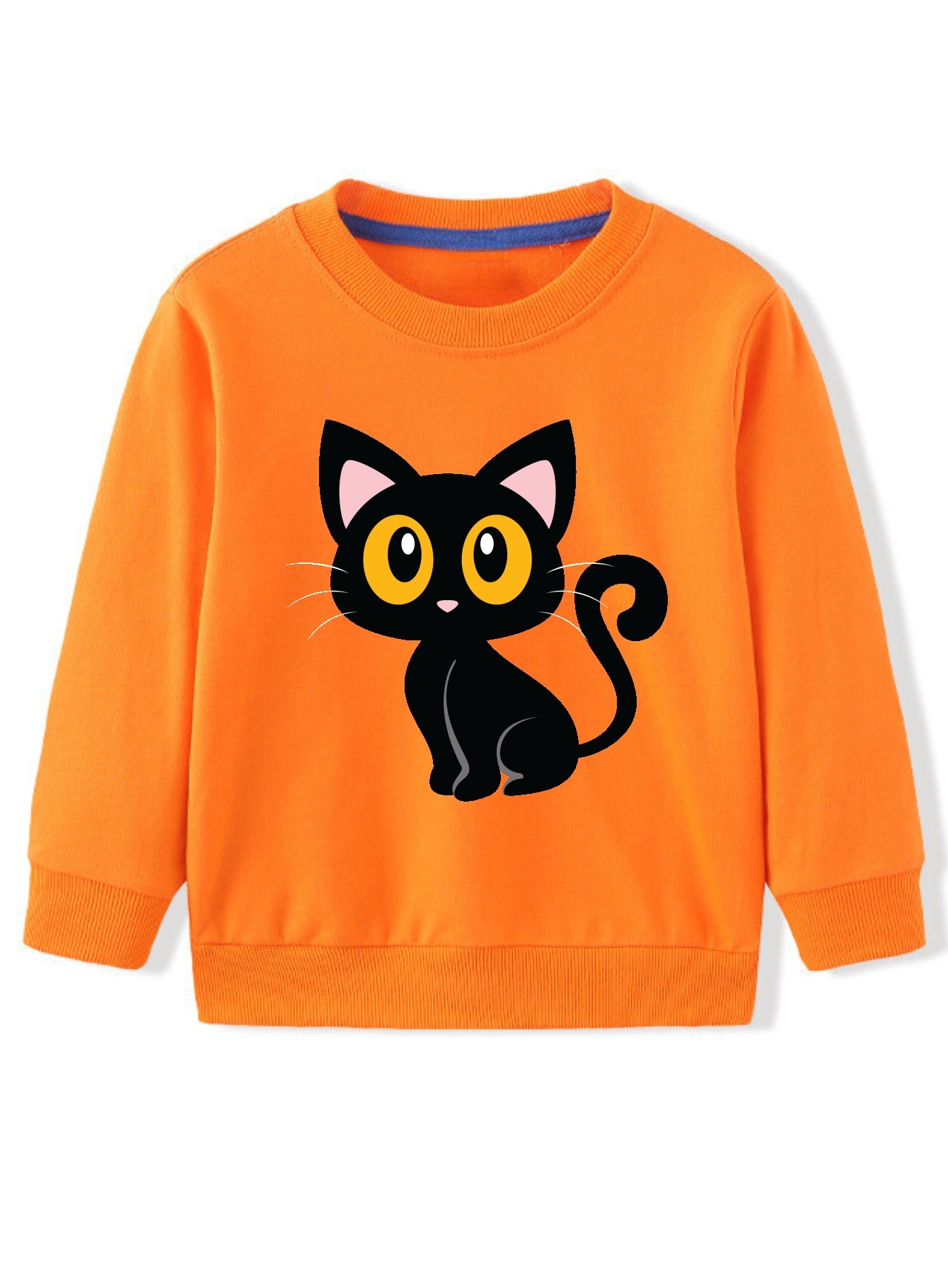 Lovely Cartoon Cat Face Bowknot Pattern Print Kids Girls Halloween  Sweatshirt, Cute Slightly Stretch Crew Neck Pullover Sweatshirt For Fall/  Winter, Christmas Gift - Temu United Arab Emirates