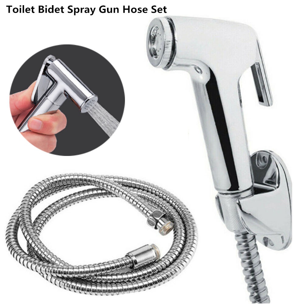 1 Set, Kit di spruzzatore per bidet portatile per bagno, spruzzatore + tubo  + supporto base, pistola a spruzzo in plastica ABS, rubinetto per pistola a  spruzzo per bagno, set di ugelli