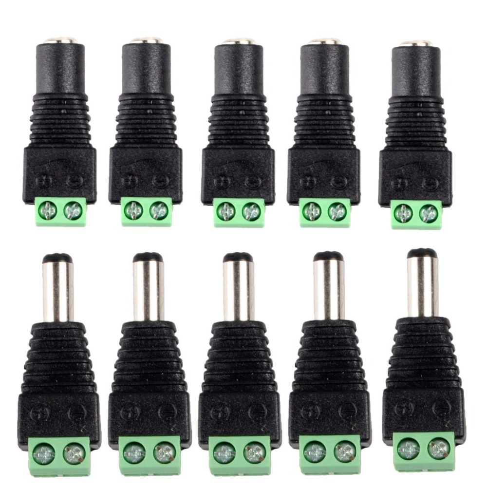 FEDUS Dc Power Jack Plug Adapter Connector,12v,24v Male+Female