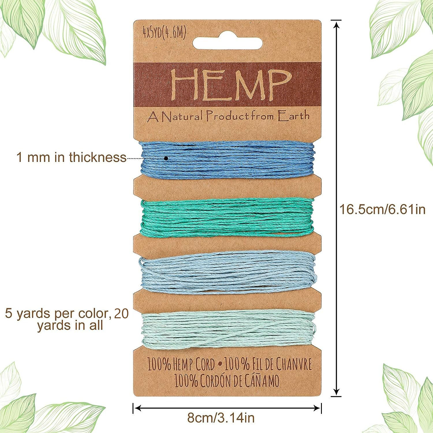 Hemp Variety Pack - Earth Tones - 1mm -2mm thickeness