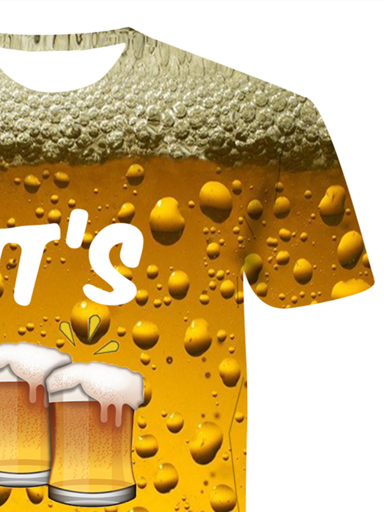 Camiseta Divertida Estampado 3d Patrón Cerveza Camiseta - Temu