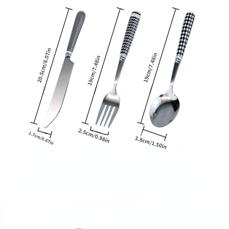 Pearl Ceramic Handle Knife Fork And Spoon Set Light Luxury - Temu