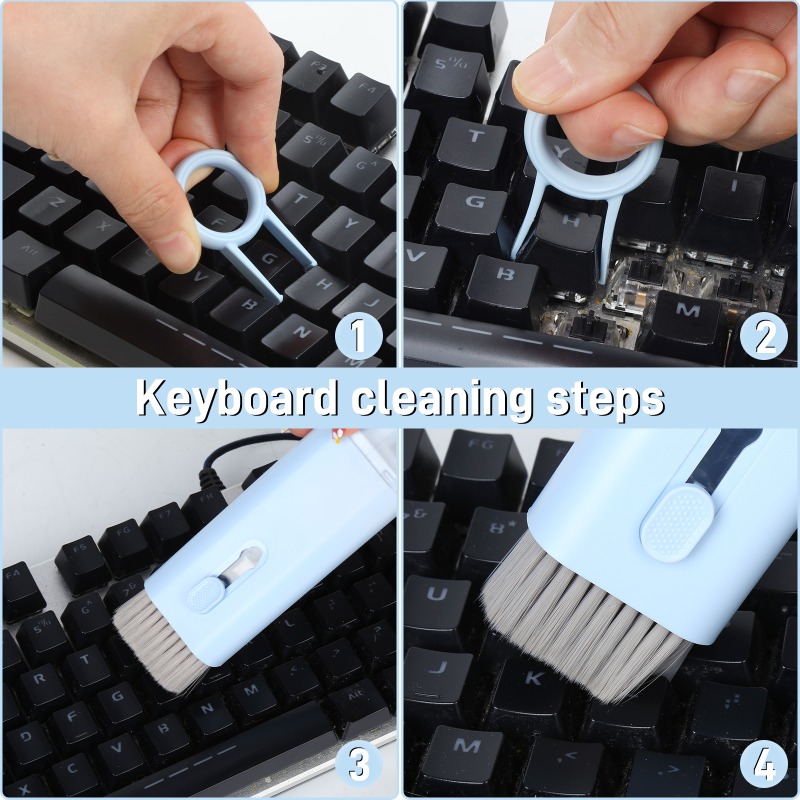 Kit de limpieza electrónico 7 en 1, kit de limpiador de teclado con  cepillo, bolígrafo de limpieza 3 en 1 para Airpods Pro, kit de limpieza