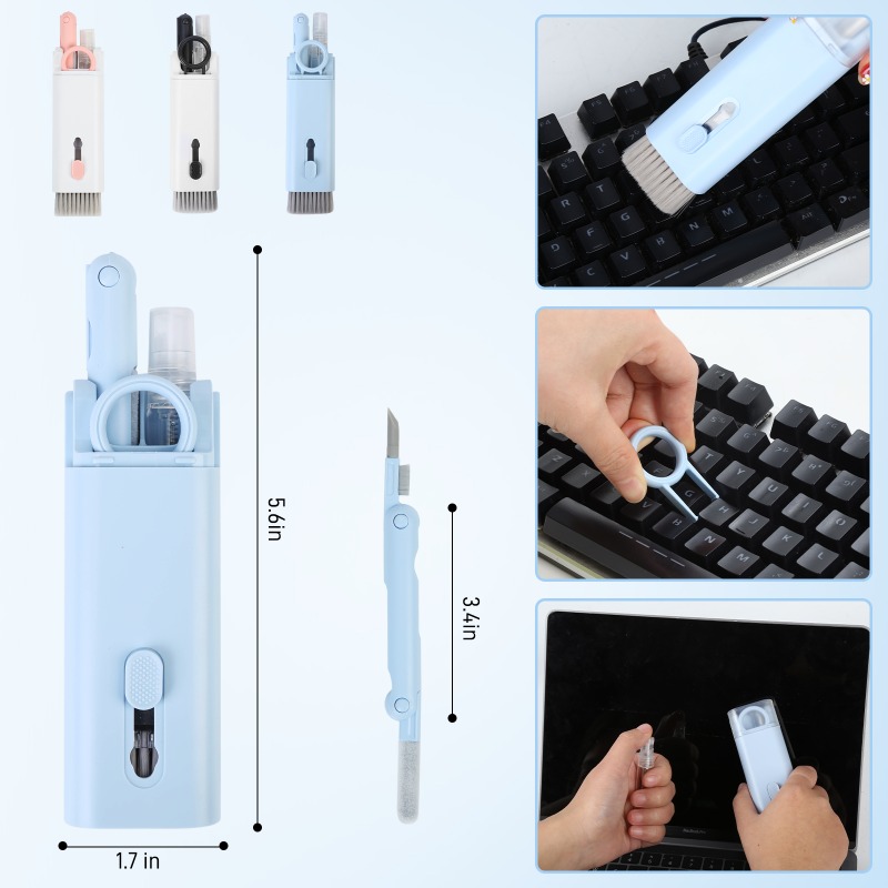 Kit de limpieza electrónico 7 en 1, kit de limpiador de teclado con  cepillo, bolígrafo de limpieza 3 en 1 para Airpods Pro, kit de limpieza