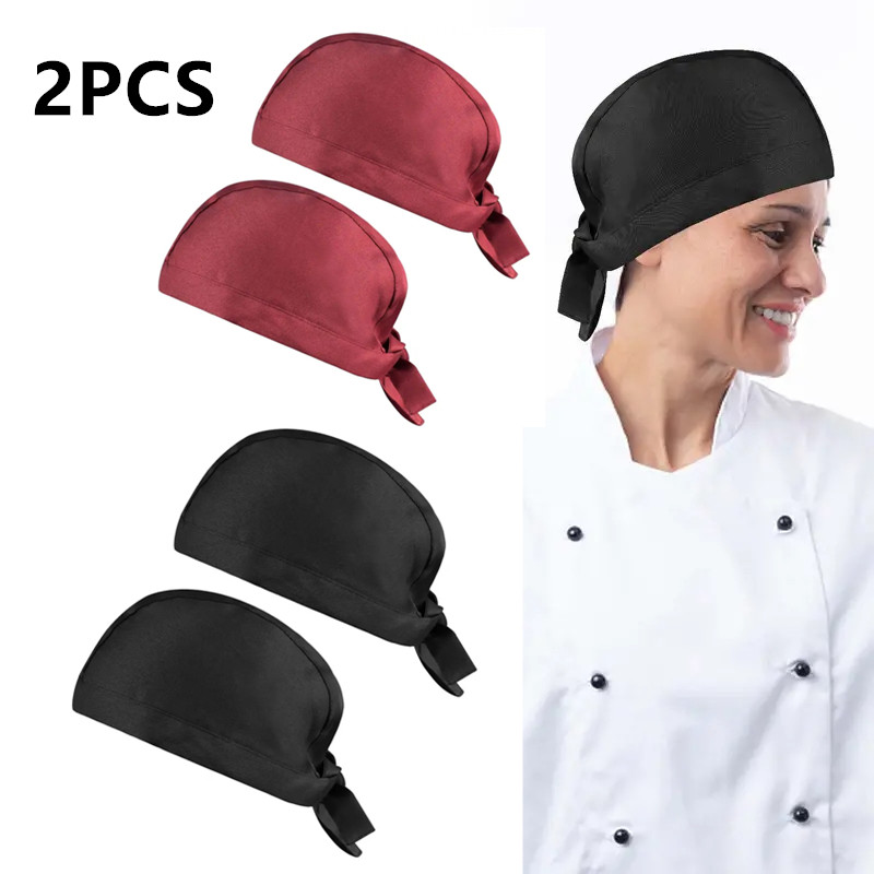 Gorra de chef ajustable elástica para cocinar, gorra de chef negra para  adultos con bandas ajustables, gorra de chef de cocina, catering, gorra de
