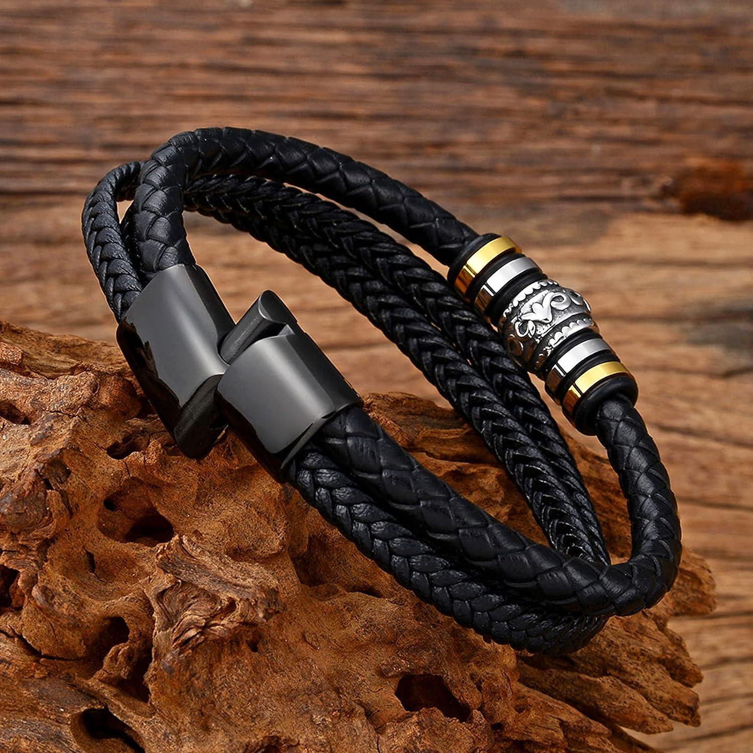 Man Bracelet Leather And Stainless Steel, Multi-woven Bracelet, With Metal  Anchor,birthday Gift For Men Boy