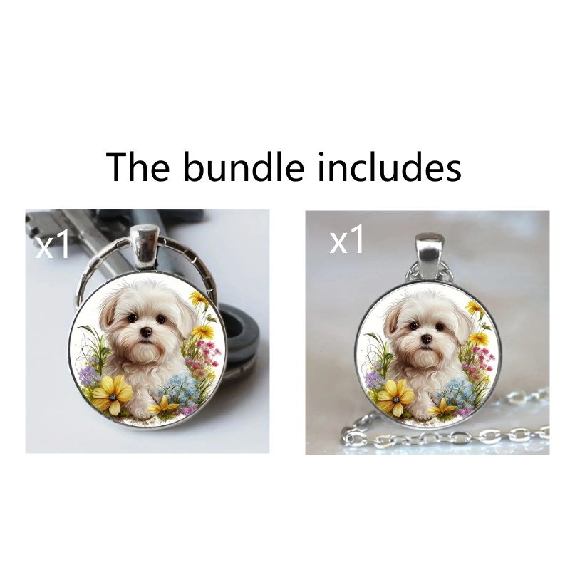 Porte-clés chien Chihuahua assis, accessoires de sac animal plat, goutte de  breloques mignonnes, Llaveros pour