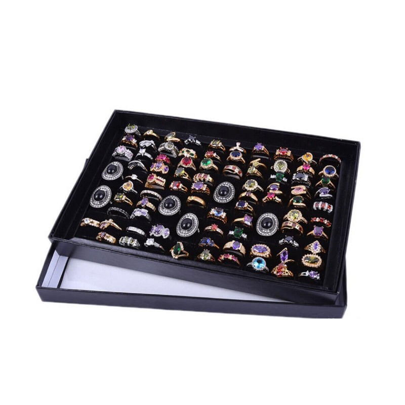 100 Slot Ring Storage Ear Display Box flocking Jewelry - Temu