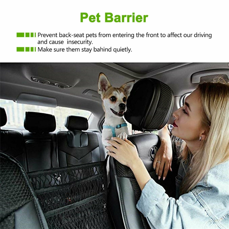 Dog Car Barrier 3-layer Car Net Organizer, Fahrzeug-tierbarriere