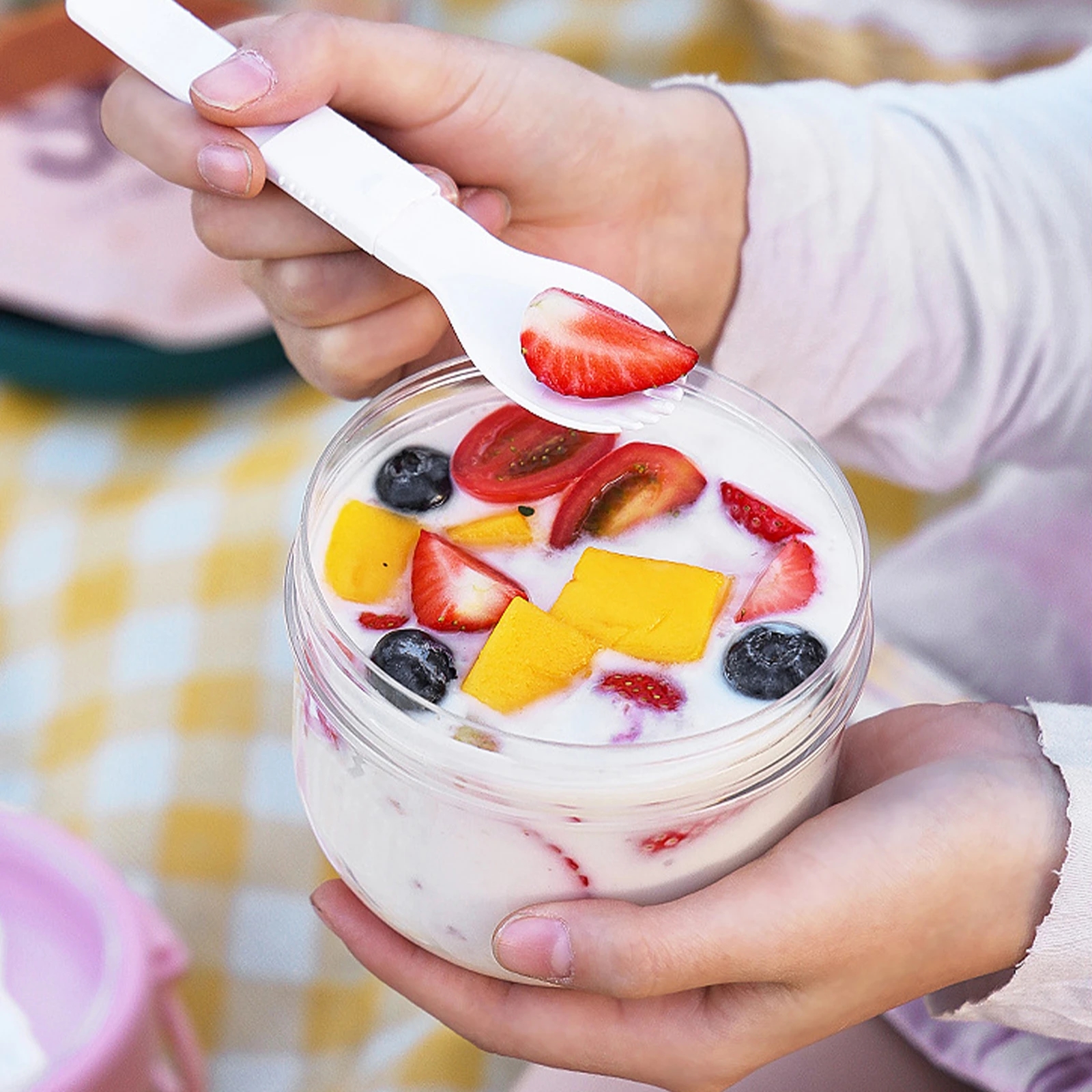 Salad Cup Salad Meal Shaker Cup Plastic Healthy Salad - Temu