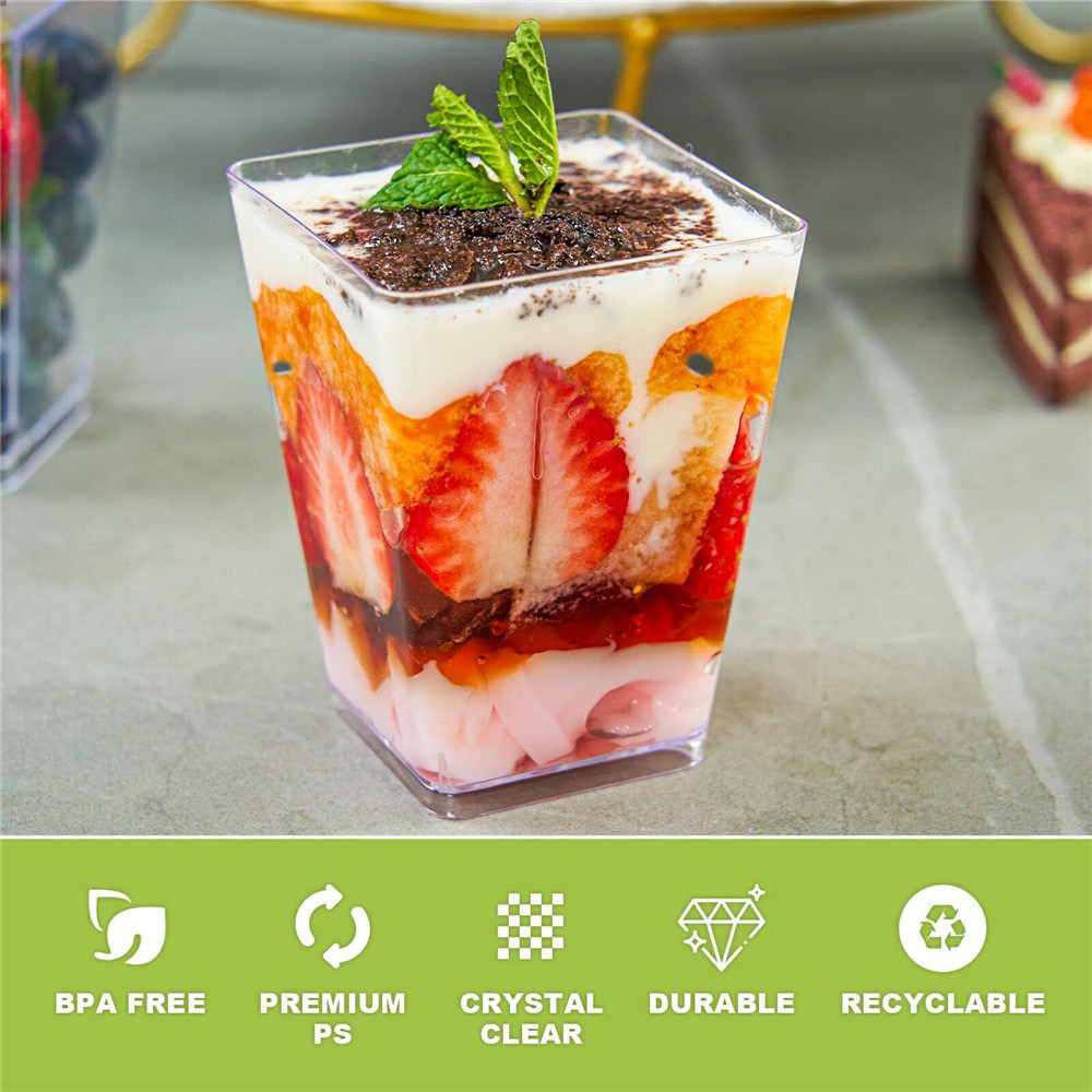 Plastic Dessert Cups With Lids Parfait / Appetizer Cups For - Temu