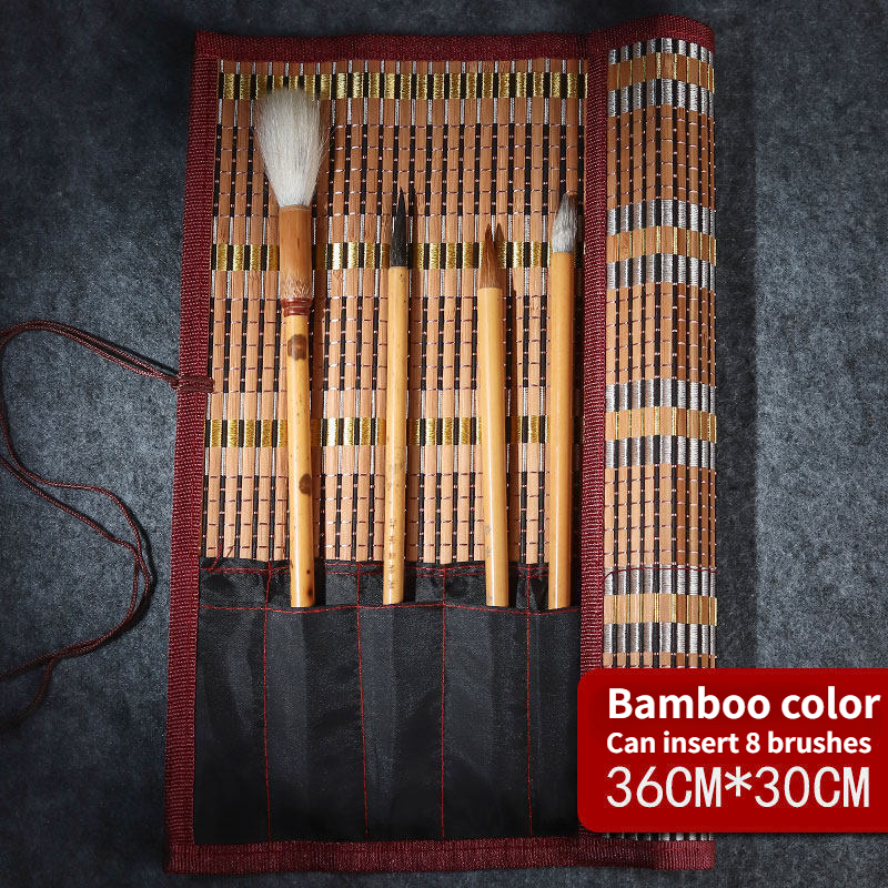 Brush Bag Gouache Brush Holder Watercolor Brush Bamboo Brush - Temu