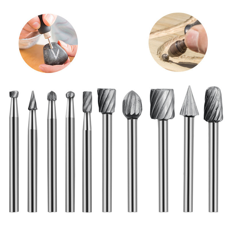 6pcs Woodworking Rotating Files Bits Electric Special-shaped File  Multipurpose Wood Carving Bits