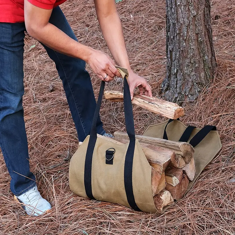 Outdoor Canvas Firewood Tote Log Carrier Holder Durable - Temu