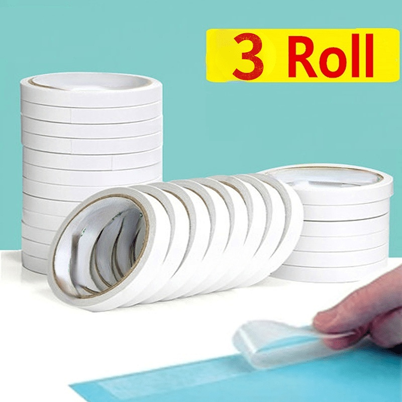 3 Rolls 5mm Double Sided Strong Thin Transparent Tape For Office School DIY  Scrapbooking Art Craft Cards Gift Supplies