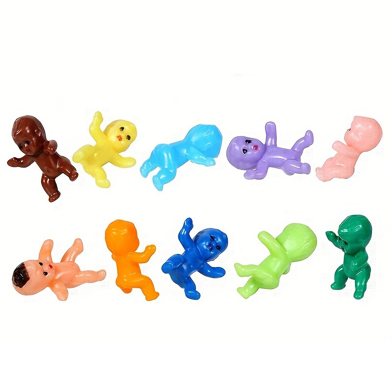 100 Mini Plastic Babies 10 Colors Tiny Baby Figurines for Baby Shower Ice  Cube G