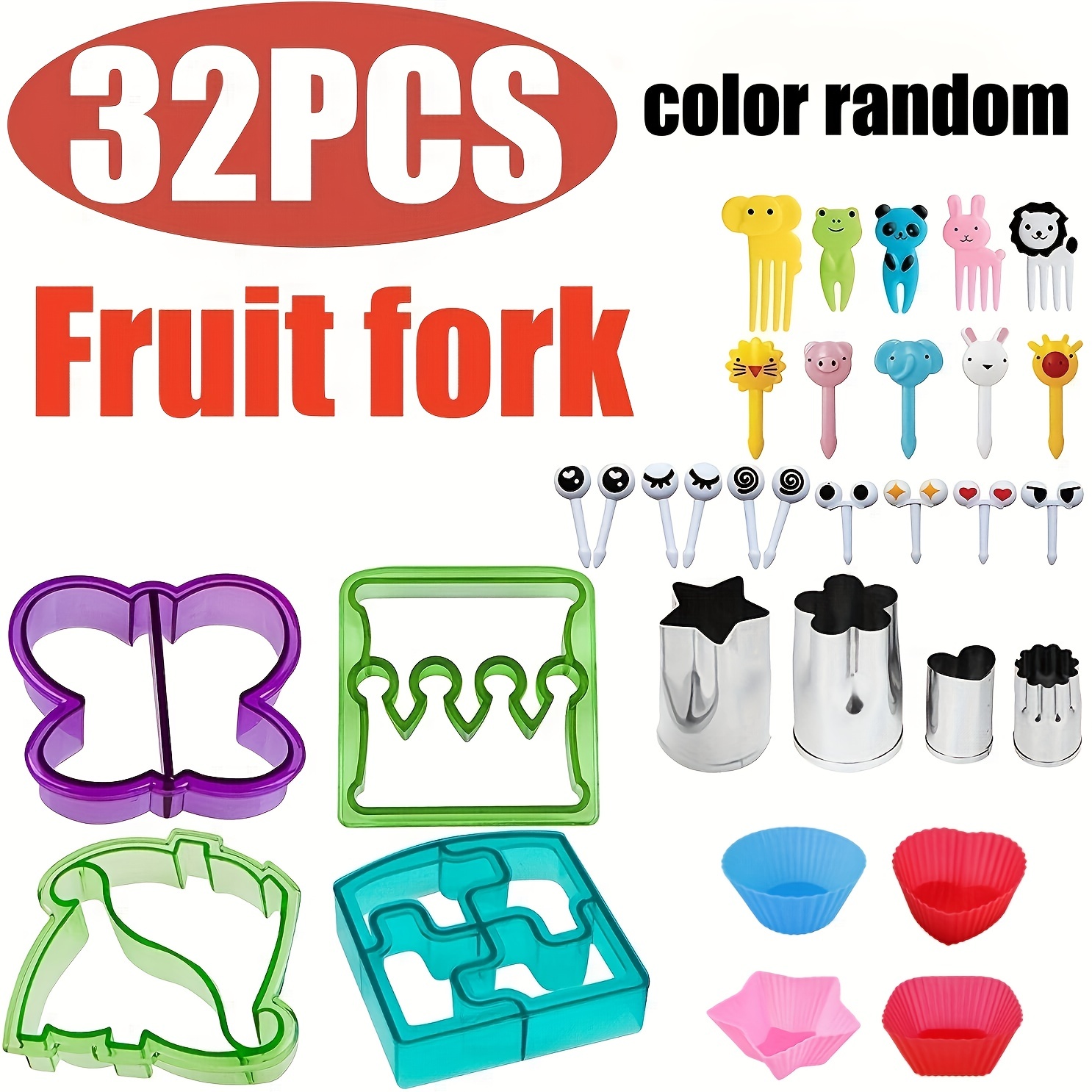 10 Pcs Mini Eye Fruit Fork Reusable Plastic Fork Snack Cake