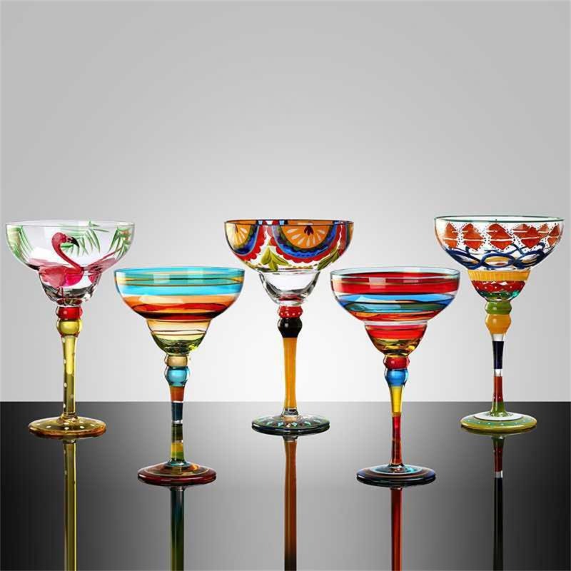 Creative European crystal glass red wine glass home black red decoration  wine cabinet colored goblet