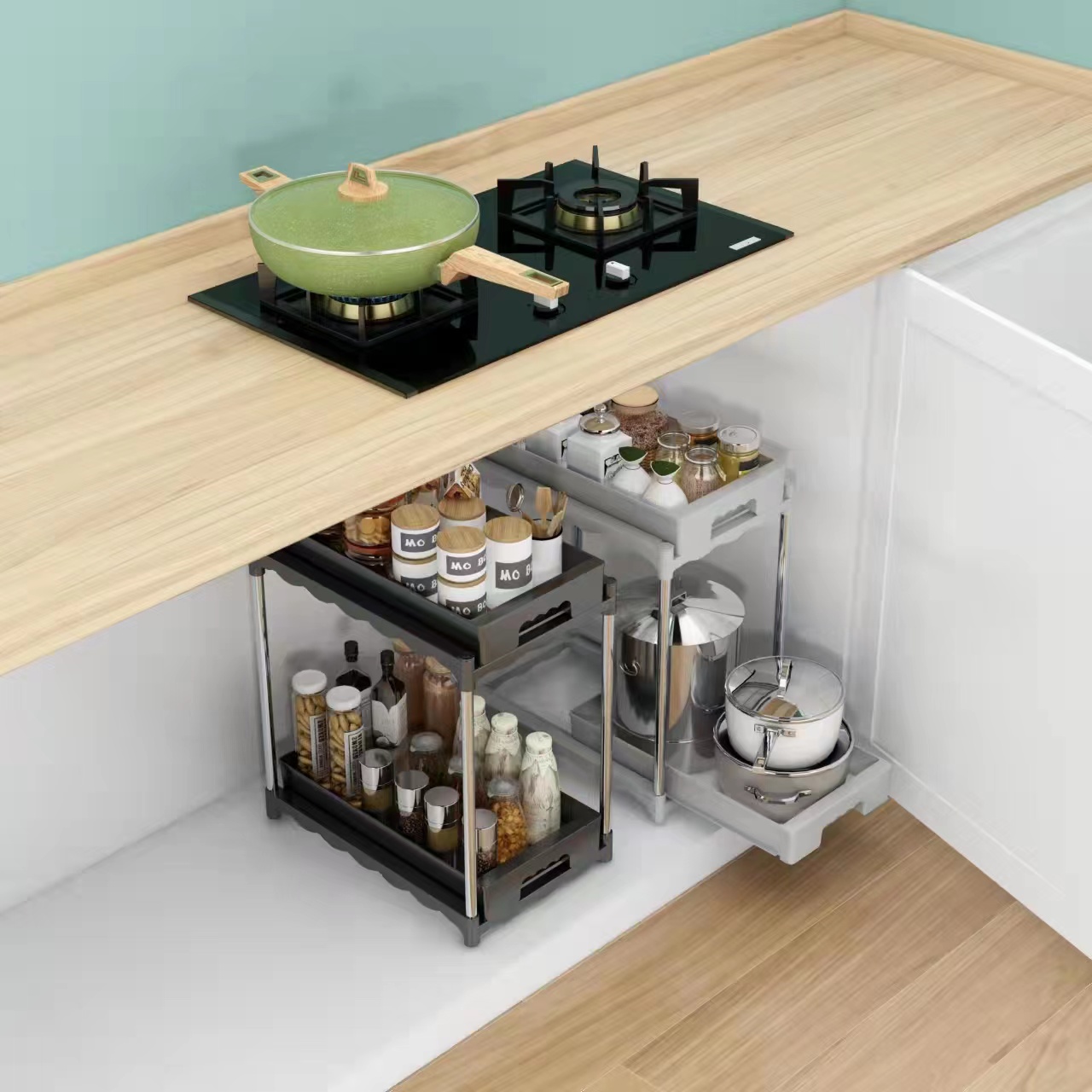 Pull Out Under Sink Organizer and Storage - DUSASA