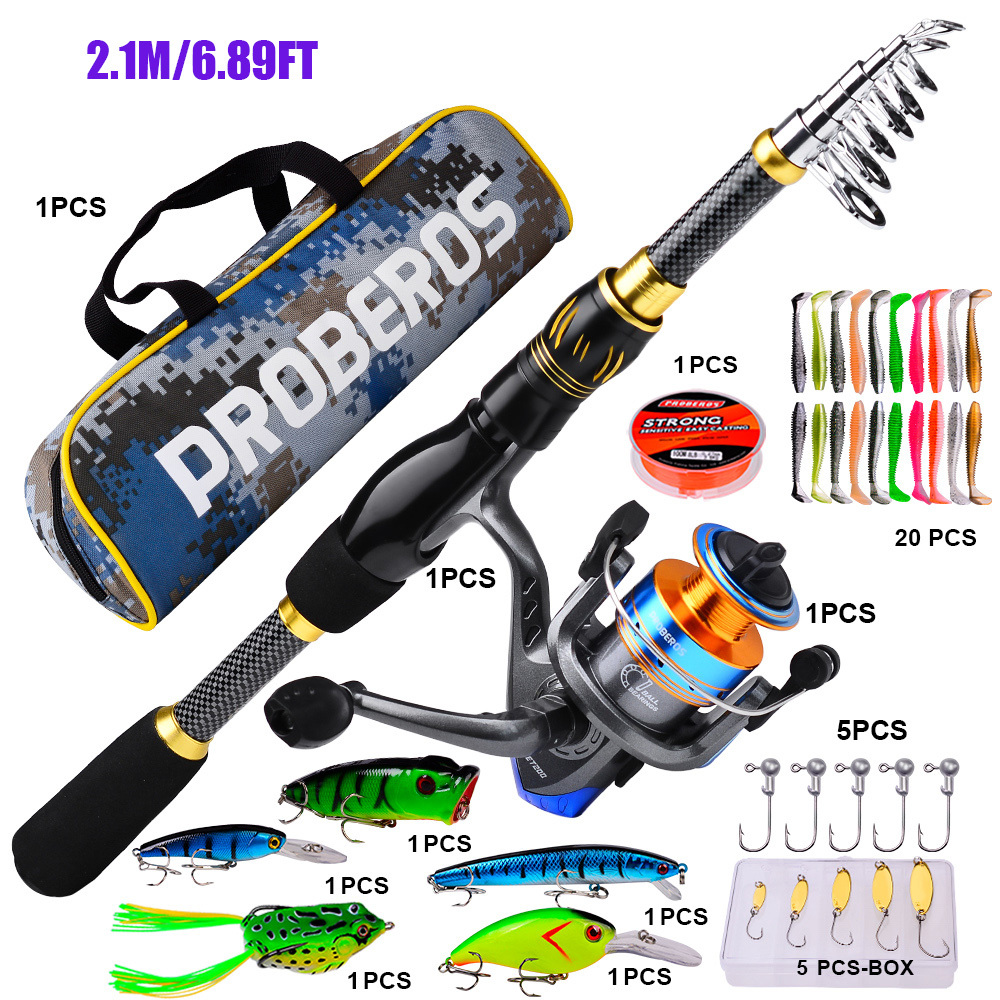 Portable Fishing Rod Reel Combo Kit Including Telescopic - Temu