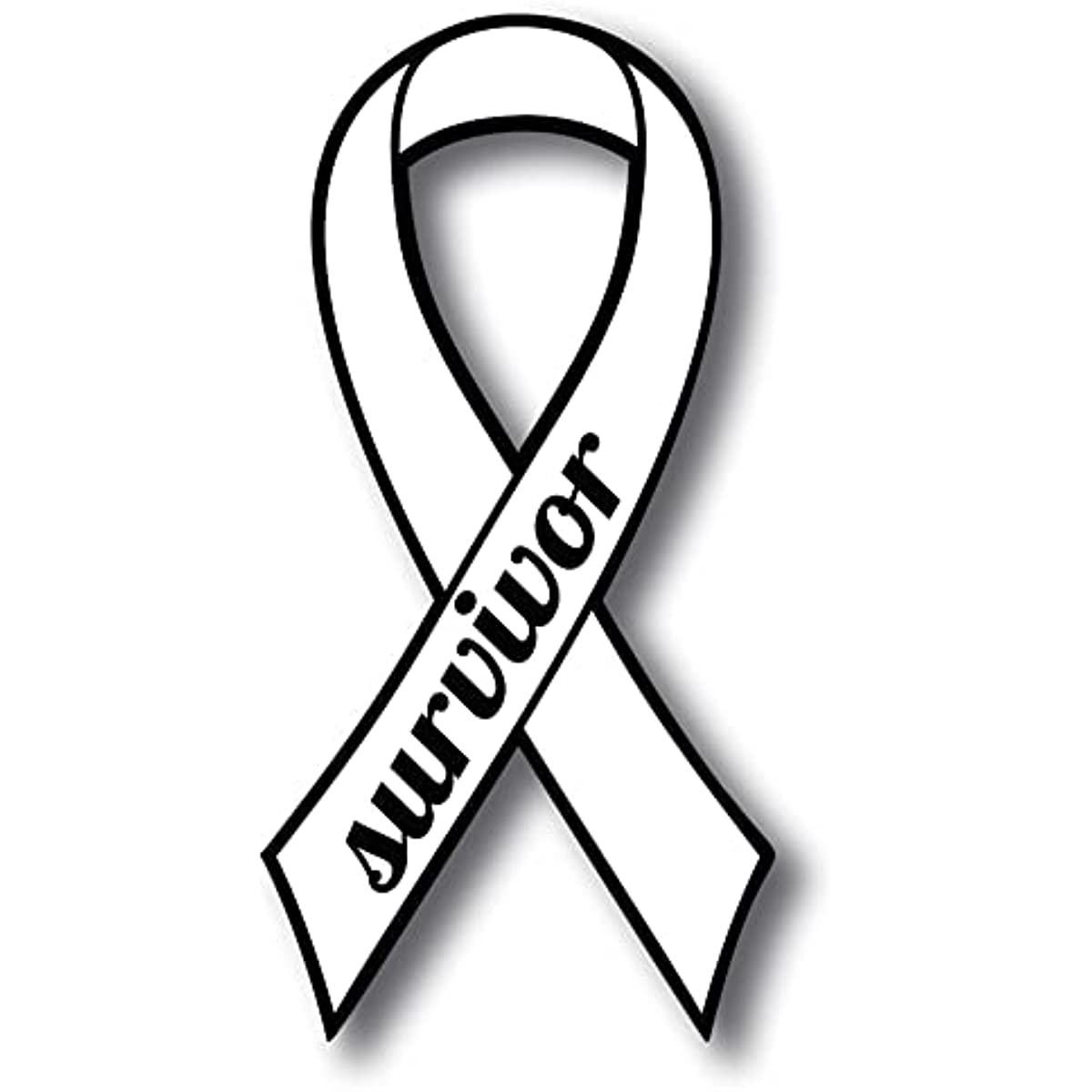 Show Support: White Ribbon Car Sticker Cancer Survivors Fits - Temu