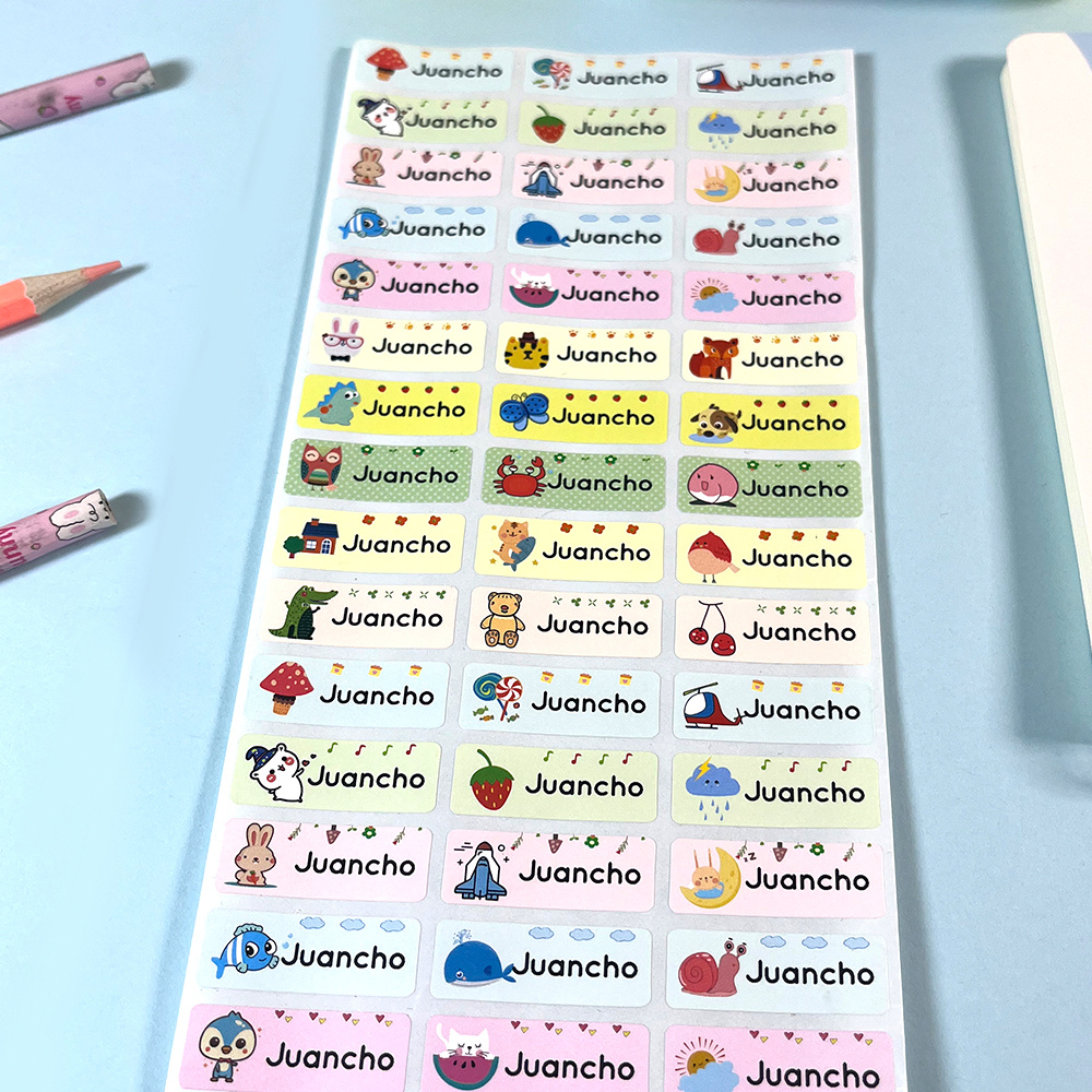 Pegatinas personalizadas para niños etiquetas de nombre impermeables  Papelería para estudiantes escolares Pegatinas personalizadas etiqueta  adhesiva