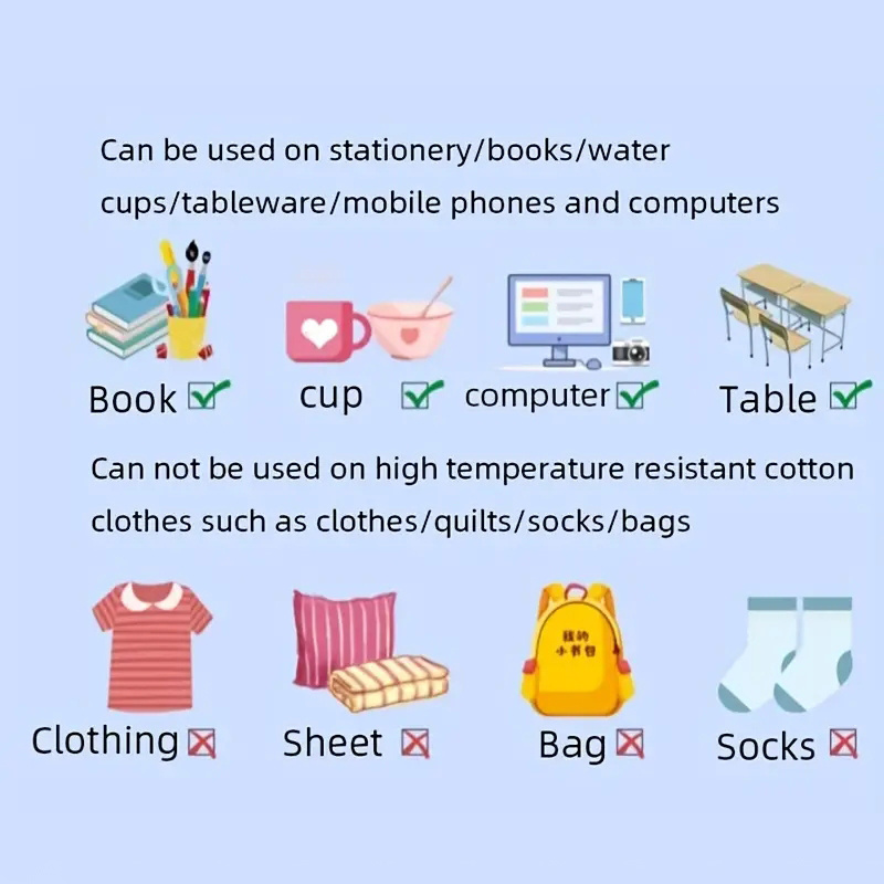 Custom Name Sticker Transparent Waterproof Labels School Stationery