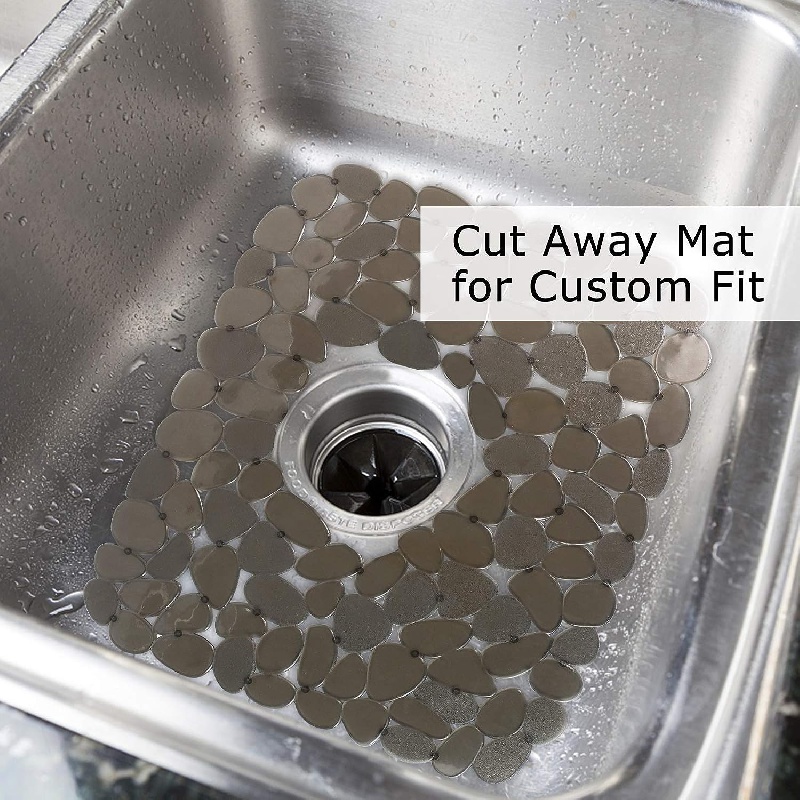 Kitchen Quick Draining Sink Mats Adjustable Pebble Sink Pads Non-slip PVC  Protector Pad for Stainless